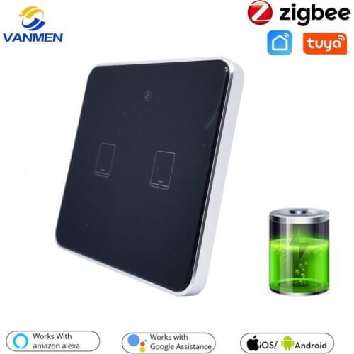 Tuya Zigbee Touch Light Switch, Smart Home,Wireless Battery,APP Remote Control Work With Alexa/Google Home/Siri