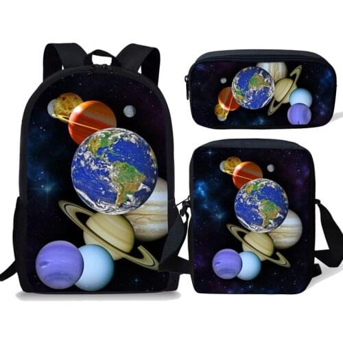 Universe Planet Printed 3pcs/ Set School Bag Bagpack Middle Students School Backpack Kids Satchel Large Rucksack