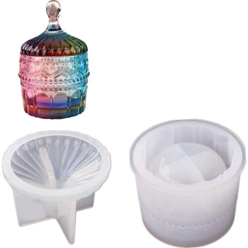 DIY Crystal Epoxy Resin Mold Bottle Storage Bottle Storage Sealed Jar With Lid Storage Silicone Mold For Jewelry