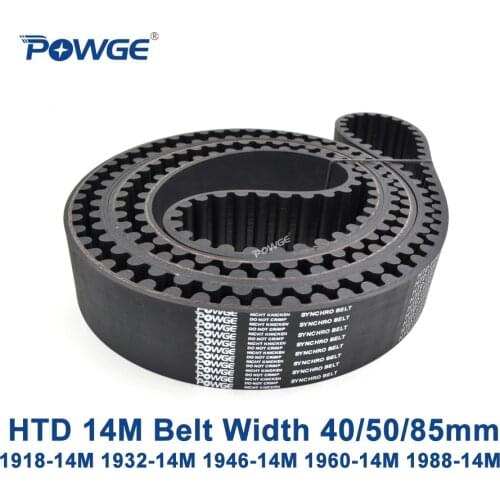 POWGE HTD 14M synchronous belt C=1918/1932/1946/1960/1988 width 40/50/85mm Teeth 137 138 139 140 142 HTD14M 1932-14M 1960-14M