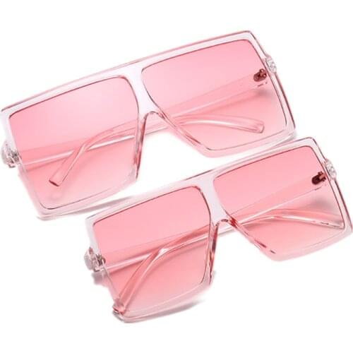 1Set 2 pcs Matching Mother and Daughter Shades Square Sun Glasses Women Plastic Flat Top Kids Sunglasses MKS012