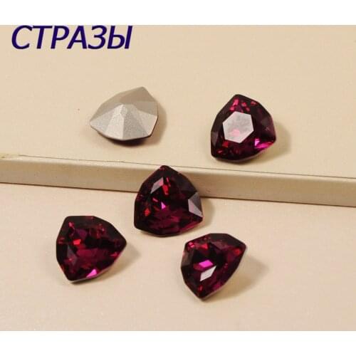 Fuchsia Sew on Strass Trilliant Sew On Rhinestones With Silver Gold Claw Sewing Rhinestones DIY Garment Jewelry Craft Dress