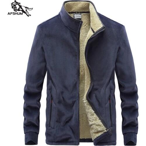 Winter Jacket Mens L-6XL 7XL 8XL New Fleece Top Mens Casual windbreaker jackets Solid color Warm coats youth men clothing 877