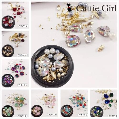 1box Nail Stone Nail Design Agate Rhinestones Decoration Tips Nail Art Crystal Holographic AB Chameleon Deco for UV Gel