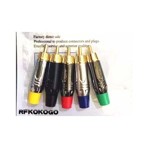 100 pcs RCA Connector Gold Plated Wire Connector RCA Male Plug High Quality Speaker Audio Adapter