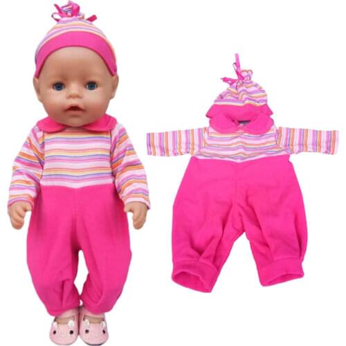 43cm Baby Doll pajama hat clothes for 40 cm doll clothes children girl doll toys clothes