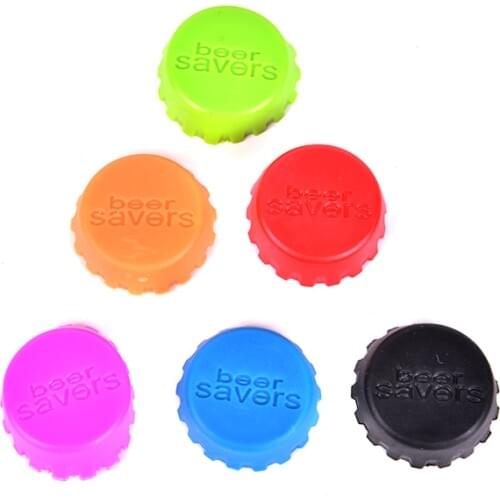 6 Pcs Silicone Beer Bottle Cap Reuse Practical Colorful Leak Free For Wine Beer Beverage Bottle Novelty Sealer Stopper Cover