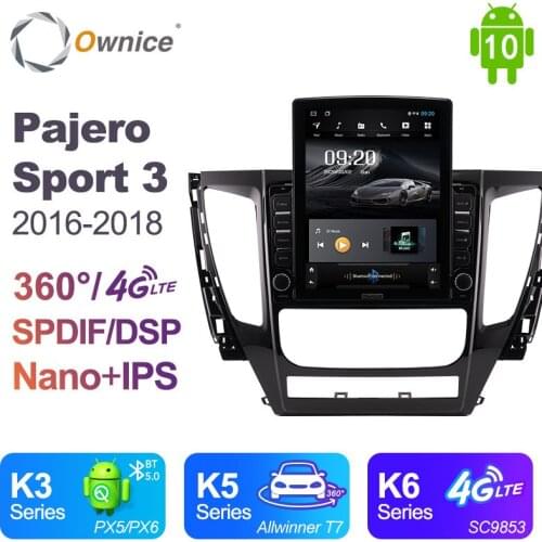 Tesla Style 9.7" DSP Android 10.0 Car DVD Player 64GB ROM 4GB RAM 4G LTE GPS autoradio for Mitsubishi Pajero Sport 3 2016 - 2018