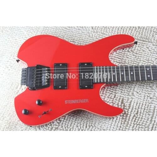 Free shipping Top quality STEINBERGER Headless Active pickups electric guitar red color guitar 1451