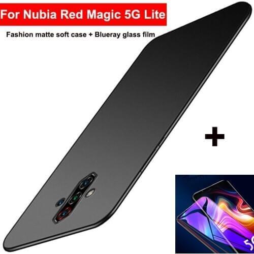 Case + Screen Protector for Nubia Red Magic 5G Lite back cover cases For ZTE Nubia Red Magic 5G Lite tempered Glass film