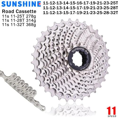 SUNSHINE-SZ 11s Speed Road Bike Bicycle Flywheel Cassette 11-25T 11-28T 11-32T 11V K7 Gravel Sprocket For SHIMANO UltralightNew