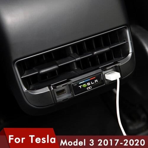 For Tesla Model Three Modification Rear exhaust port USB charging special protective cover modification Mode Accessories Model3