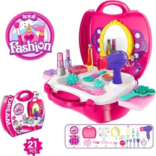 EBOYU(TM) Beauty Vanity Cases Make Up Case Little Girls Pretend Play Set Cosmetic Set Beauty Salon Beauty Tote Bag