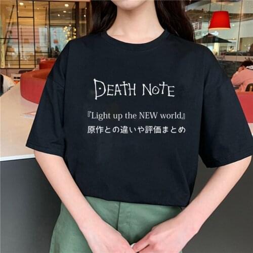 2021 Death Note Summer Tshirt Women Clothing Misa Amane Short Sleeve Anime T-shirt Harajuku Casual Yagami vintage tops