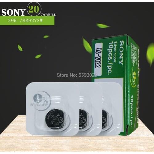 20pcs FOR Sony SR927 Button Batteries 395/399,SR57 1.55V Silver Oxide Batteries For Watch Single grain packing
