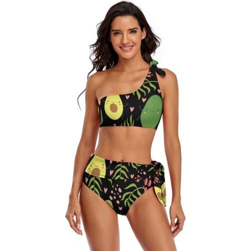 Avocado Bikini Swimsuit Tie Side Fashionable Normal Swimwear Bathing Two Piece Teenager Bathing Suit