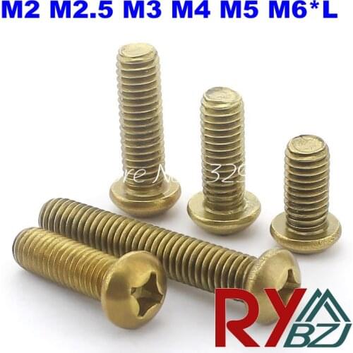 Brass Round Head Machine Screws M2 M2.5 M3 M4 M5 M6