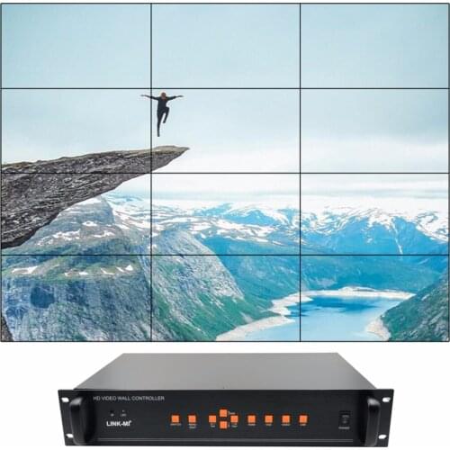 LINK-MI 12-Port Video Wall Controller for 12 TVs support 2x6 3x4 3x3 3x2 2x2 180 degree rotation HDMI VGA USB AV inputs