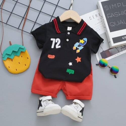 New Summer Children Boys Girls Clothes Set Baby Cotton Letter T-Shirt Plaid Shorts 2Pcs/set Toddler Clothing Kids Tracksuits