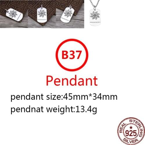 B37 925 sterling silver pendant retro personality punk hip hop style flame cross tag shape jewelry for a friends gift new hot