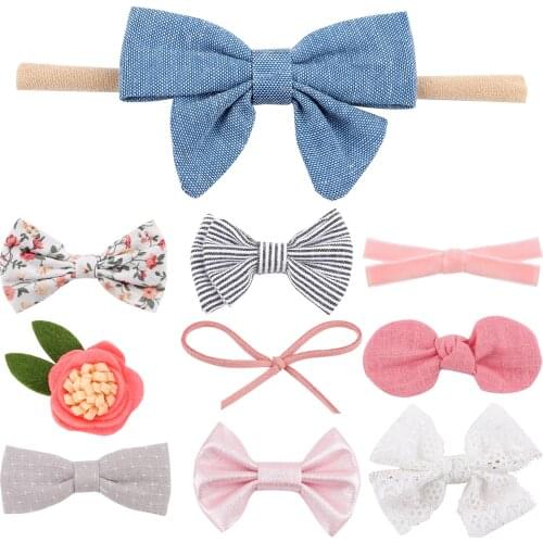 Baby Girls Print Bow Nylon Headband Turban For Kids Hair Accessories Stretch Girls Hair Accessorie Fashion Children Headwear