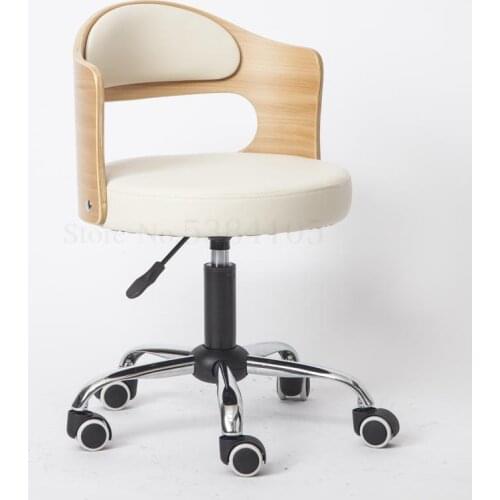 Simple Bar Chair, Domestic Lift Swivel Chair, Solid Wood Back, Manicure Chair, Bar Counter, High Stool, Beauty Salon, Round Stoo