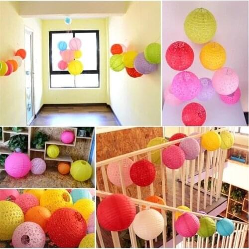 40Cm Hollow Round Paper Lanterns Ball Festival Supplies Baby Shower Flower Paper Lanterns Ball Wedding Birthday Decoration 1PC