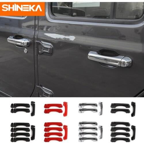 SHINEKA For Jeep Wrangler JL 2018+ ABS Exterior Side Door Handle Tailgate Handle Decoration Cover Stickers For Jeep Wrangler JL