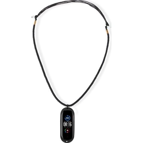 Silicone Knitted Necklace with Rubber Pendant Holder Cover for Xiaomi Mi Band 5