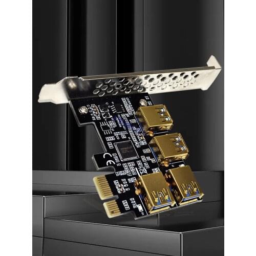 TISHRIC PCI Express Multiplier PCIE 1 to 4 Riser Adapter Card PCI-E PCI Express Riser Card Multiplier Hub Adapter For Mining