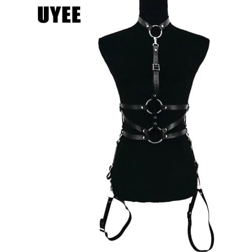 UYEE Women Full Body Lingerie Harness Gothic Belt Chest Thigh Suspenders Sexy Bdsm Bondage Stocking Nightclub Underwear Garter
