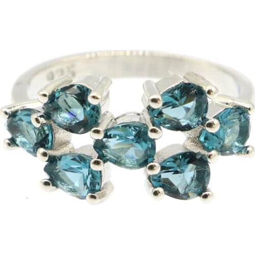 23x20mm SheCrown Lovely Round Silver Rings For Ladies Ceated Pink Tourmaline Bright Zircon Fine Jewelry