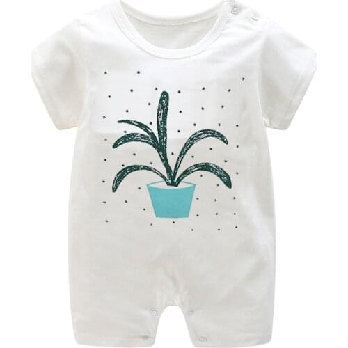 ZWY1064 Summer New Style Short Sleeved Girls Dress Baby Romper Cotton Newborn Body Suit Baby Pajama Boys Animal Rompers 2021 hot