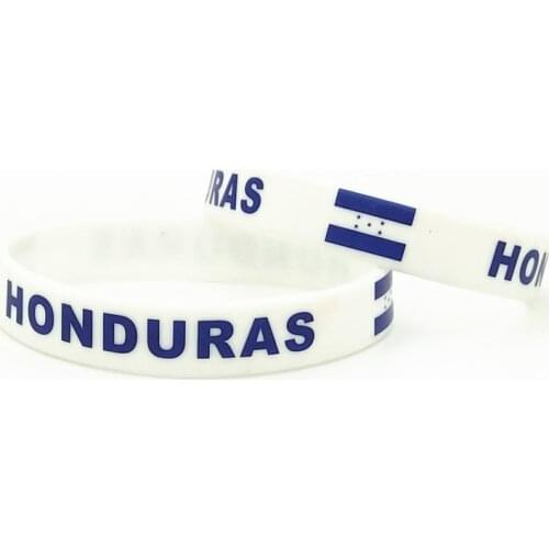 1PC Honduras Country Flag Silicone Wristband White Football Sports Souvenir Silicone Rubber Bracelets&Bangles Gifts SH247