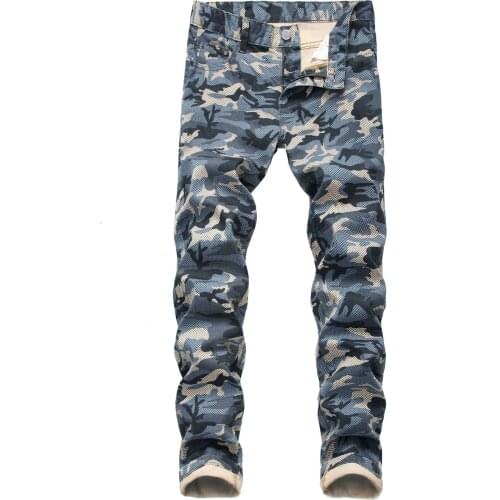 2020Autumn New Mens Camouflage Denim Trousers Fashion Slim Fit Male Jeans Hip Hop Plus Size Skinny Jeans Man Homme Pantalones 바지