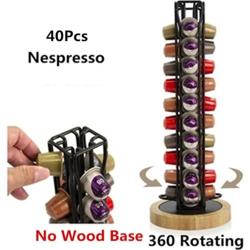 2021 Nespresso Coffee Pods Holder Rotating Rack Coffee Capsule Stand Black Storage Shelve Organization 1Pcs