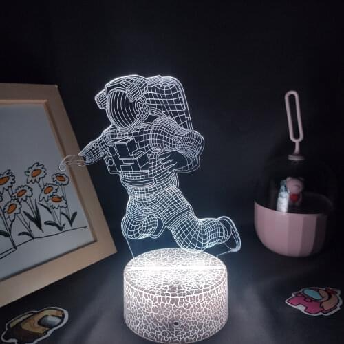 Spaceman Astronaut 3D Lamps LED RGB Creative Night Lights Cool Colorful Gift For Friends Bedroom Bedside Coffee Table Decoration