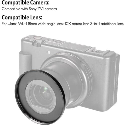 Ulanzi Camera Lens Mount Adapter Lens Adapter Ring Replacement for Ulanzi WL-1 2-in-1 Wide Angle to Mount for Sony ZV1 Camera