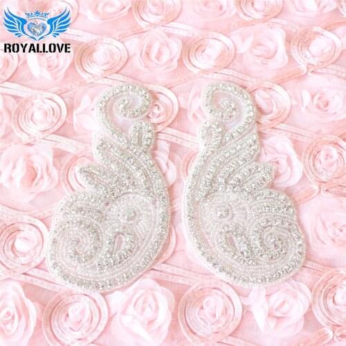 30 Mirror pairs crystal swan applique garment accessory for clothing dress shoulder decoration bag hat shoes embellishment patch