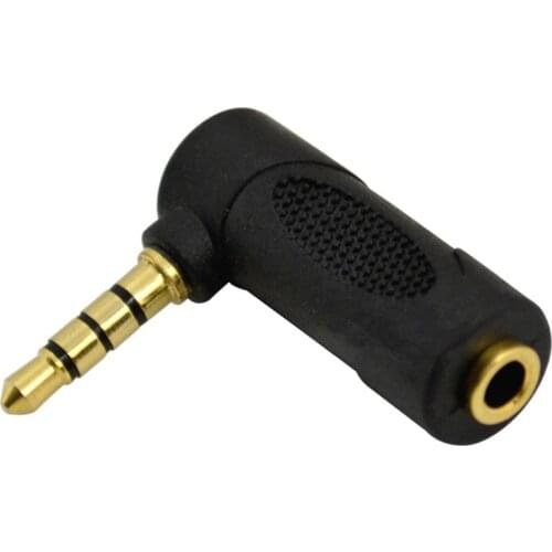 90 Degree 3.5mm Audio Stereo Male to Female Plug Adapter L Shape AUX Headphone Jack Adapter Converter Earphone Accessories