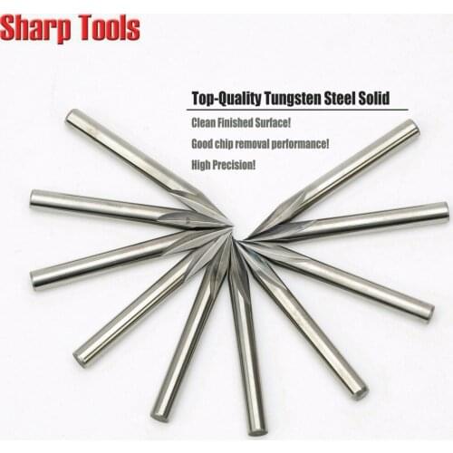 4x0.2mm 25 Degree V Metal Engraving Bits 1 Flute Straight Carbide Aluminum CNC Milling Cutter Tools 3D Carving Slot End Mills