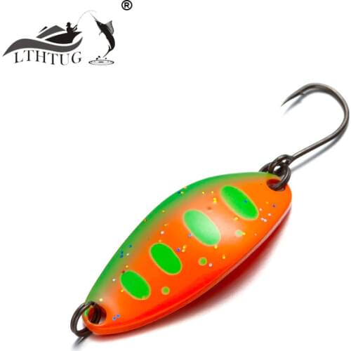 LTHTUG Pesca Copper Spoon Bait 3.5g 32mm Metal Fishing Lure With Single Hook Hard Bait Lures Spinner For Trout Perch Chub Salmon