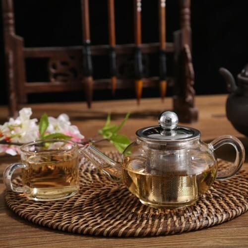 Best Clean Small 250ml Borosilicate Glass Teapot with Infuser for Blooming and Loose Leaf Tea Pot With 304 Stainless steel