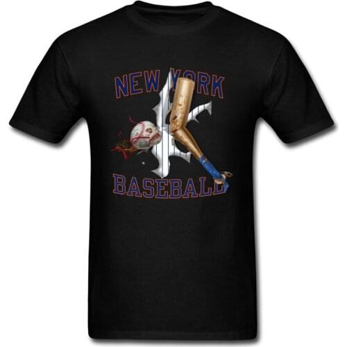New York Baseball 2018 Cool USA T Shirt For Men Black Tops Tee Shirt 3D Anime Ball & Bat Monster Printed Tshirts Horror