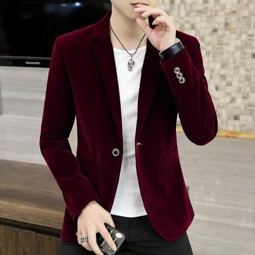 2021 Spring Autumn High Quality Men Slim Fits Blazer Jacket Fashion Velveteen Suit Coat Business Male Suit Jacket Coat 3XL