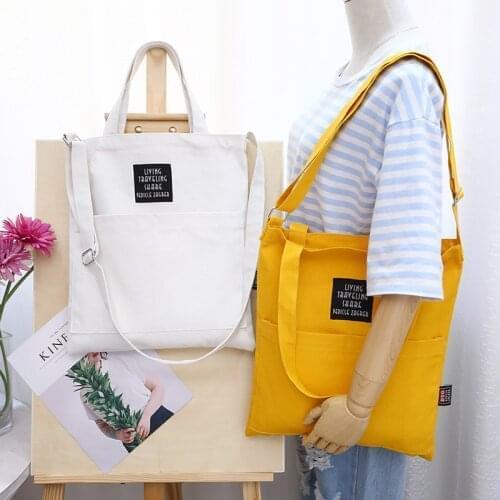 Soft Canvas Bag Large Capacity Women Shopping Bag Ladies Daily Use Handbags Casual Beach Bag Tote #263755