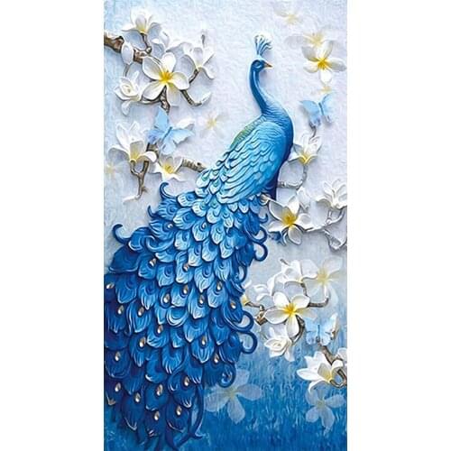 5D Diamond Painting Kit Peacock Animal Mosaic Dotz Embroidery Art Full Drill Round Rhinestone Picture Set