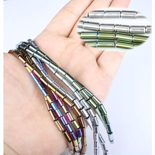 Natural Hematite 3x5mm3.15x5mm Plated Rice Loose Beads Jewelry Making DIY Necklace Bracelet Earrings Jewelry Accessories 16 Inch