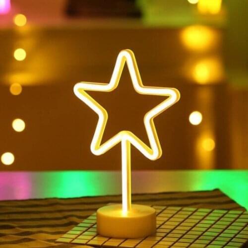 Neon Luminous Star Table Night Lamp Usb + battery