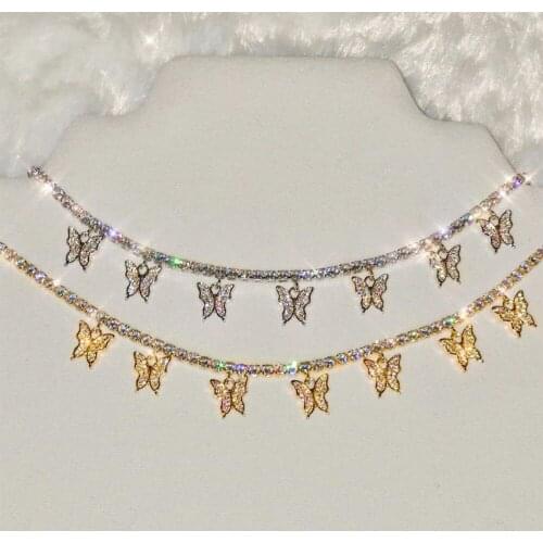 Valentines Day present Necklace Shiny Noble Shiny Butterfly Pendant Necklaces for Women Girlfriend Wife Gifts High Quality